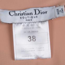 Pre Owned Dior Boutique Peach Lace Print V-Neck T-Shirt M