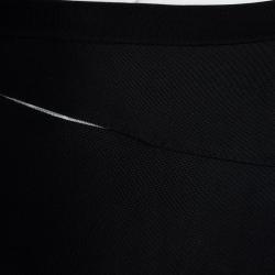 Pre Owned Dior Black Knit Paneled Pencil Skirt M