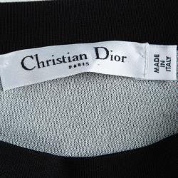 Pre Owned Dior Black Knit Paneled Pencil Skirt M