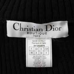 Pre Owned Dior Black Rabbit Fur Down Jacket S