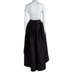 Pre Owned Dior Black Silk Zip Detail Pleated Maxi Skirt S