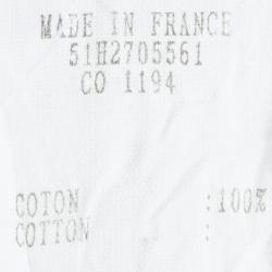 Pre Owned Dior White Cotton Pintuck Detail Open Front Shirt M