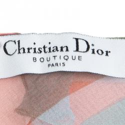Pre Owned Dior Multicolor Floral Printed Long Sleeve Sheer Chiffon Blouse L