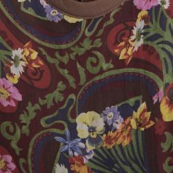 Dior Multicolor Floral Printed Silk Kaftan Style Dress L