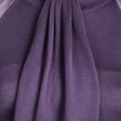 Pre Owned Dior Purple Wool Draped Front Midi Dress S