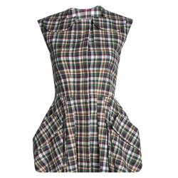 Dior Multicolor Cotton Plaid Dress Vest S