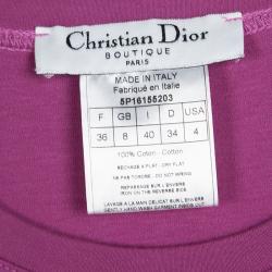 Dior Boutique Embellished Logo Pink T-Shirt S