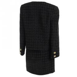 Dior Black Houndstooth Tailored Skirt Suit 9