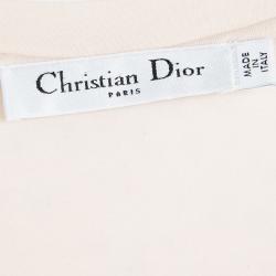 Pre Owned Dior Peach Sequin Embellished T-Shirt M