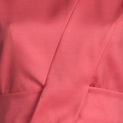 Pre Owned Dior Pink Panel Detail Belted Cap Sleeve Dress M