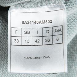 Pre Owned Dior Powder Blue Wool Pleated Front Sleeveless Sweater M