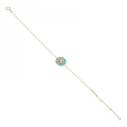 Dior Rose Des Vents Diamond Turquoise Yellow Gold Bracelet