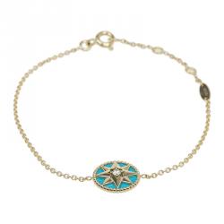 Dior Rose Des Vents Diamond Turquoise Yellow Gold Bracelet