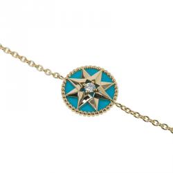Dior Rose Des Vents Diamond Turquoise Yellow Gold Bracelet