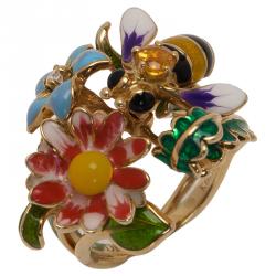 Dior Milly La Foret Diorette Yellow Gold Small Ring Size 49