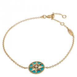 Dior Rose des Vents Diamond Turquoise Yellow Gold Bracelet