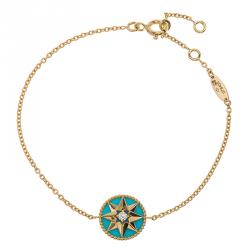 Dior Rose des Vents Diamond Turquoise Yellow Gold Bracelet