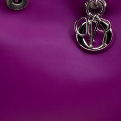 Pre Owned Dior Magenta Leather Large Diorissimo Shopper Tote
