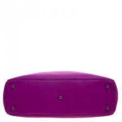 Pre Owned Dior Magenta Leather Large Diorissimo Shopper Tote
