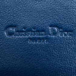 مملوكة مسبقًا Dior Blue Cannage Leather Wallet on Chain
