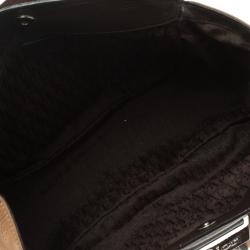 Pre Owned Dior Brown/Beige Leather Multi Pocket Tote