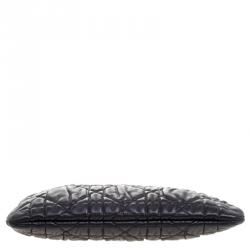 Pre Owned حقيبة كلاتش ديور جلد مبطنة كاناج سوداء