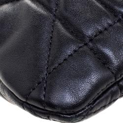 Pre Owned حقيبة كلاتش ديور جلد مبطنة كاناج سوداء