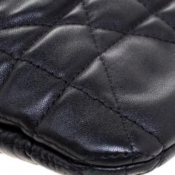 Pre Owned حقيبة كلاتش ديور جلد مبطنة كاناج سوداء