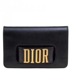 مملوكة مسبقًا Dior Black Leather Dio(r)evolution Clutch
