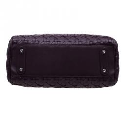 مملوكة مسبقًا حقيبة ديور أفينو جلد أرجواني مغزول بيد علوية