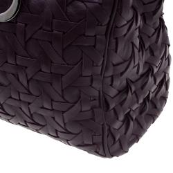 مملوكة مسبقًا حقيبة ديور أفينو جلد أرجواني مغزول بيد علوية