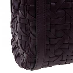 مملوكة مسبقًا حقيبة ديور أفينو جلد أرجواني مغزول بيد علوية