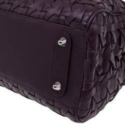 مملوكة مسبقًا حقيبة ديور أفينو جلد أرجواني مغزول بيد علوية