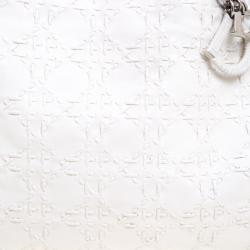 مملوكة مسبقًا حقيبة يد ديور مضفرة جلد خياطة كاناج بيضاء