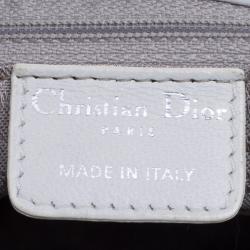 مملوكة مسبقًا حقيبة يد ديور مضفرة جلد خياطة كاناج بيضاء