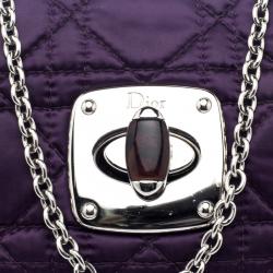 Pre Owned Dior Purple Nylon Charming Lock Chain Crossbody Bag
