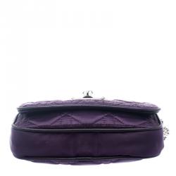 Pre Owned Dior Purple Nylon Charming Lock Chain Crossbody Bag