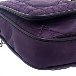 Pre Owned Dior Purple Nylon Charming Lock Chain Crossbody Bag
