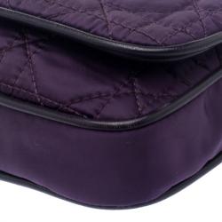 Pre Owned Dior Purple Nylon Charming Lock Chain Crossbody Bag