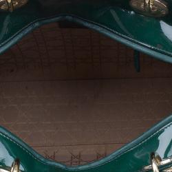 Pre Owned حقيبة يد ديور ليدي ديور جلد لامع خضراء كبيرة