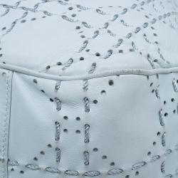 Pre Owned Dior White Cannage Leather Epaule Hobo