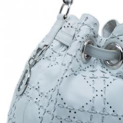 Pre Owned Dior White Cannage Leather Epaule Hobo