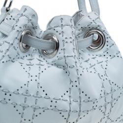 Pre Owned Dior White Cannage Leather Epaule Hobo