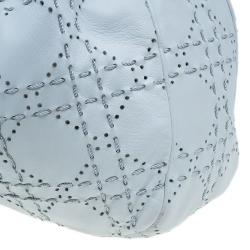 Pre Owned Dior White Cannage Leather Epaule Hobo