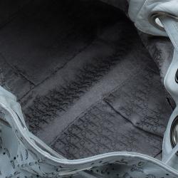 Pre Owned Dior White Cannage Leather Epaule Hobo