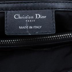 Pre Owned Dior Black Cannage Quilted Soft Leather Small Dior Shopping Tote