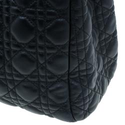 Dior Black Cannage Lambskin Leather Soft Lady Dior Shopping 