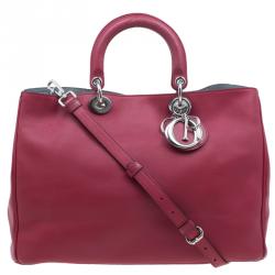 Pre Owned Dior Red Leather Large Diorissimo Shopper Tote
