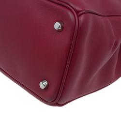 Pre Owned Dior Red Leather Large Diorissimo Shopper Tote