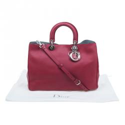 Pre Owned Dior Red Leather Large Diorissimo Shopper Tote